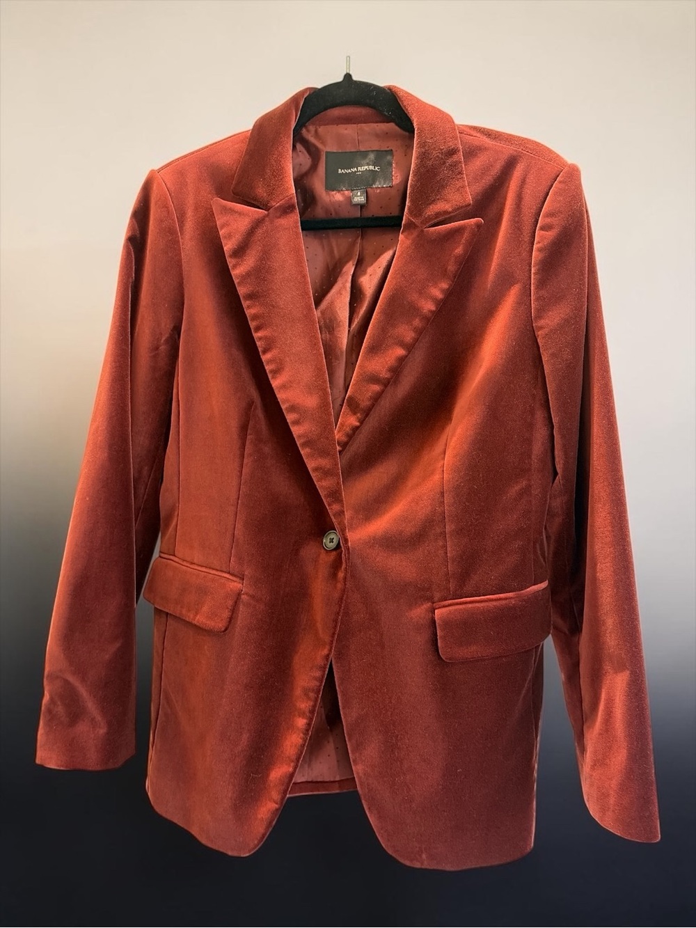 Banana Republic Burgundy Red Velvet Blazer
